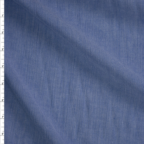 Chambray Blue Cotton Gauze Fabric By The Yard