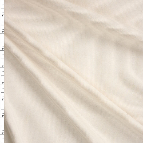 Ivory Cotton/Modal Rib Knit Fabric By The Yard