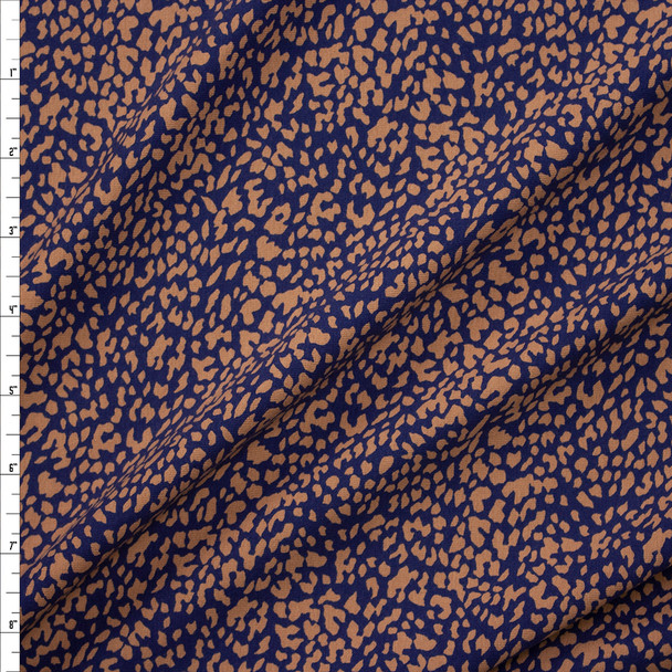 Tan and Navy Cheetah Fabric By The Yard