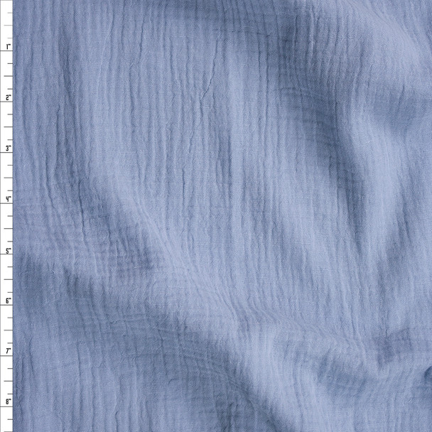 Sky Blue Designer Double Gauze Fabric By The Yard