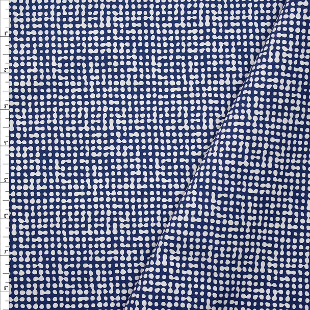 Navy Grunge Dots Total Super Classic High Count Poplin Fabric By The Yard