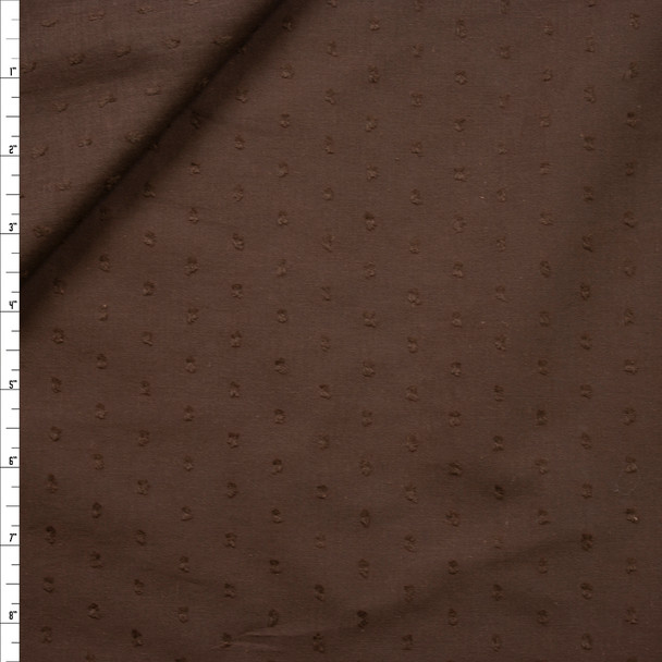 Brown Swiss Dot Cotton Lawn Fabric By The Yard