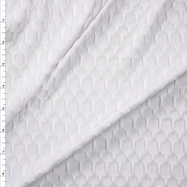White Stretch Honeycomb Lycra Fabric By The Yard