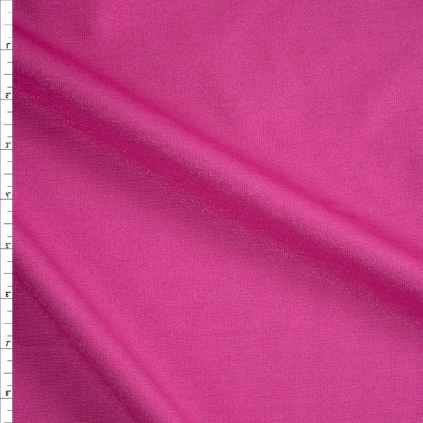 Hot Pink Sparkle Stretch Ponte De Roma Fabric By The Yard