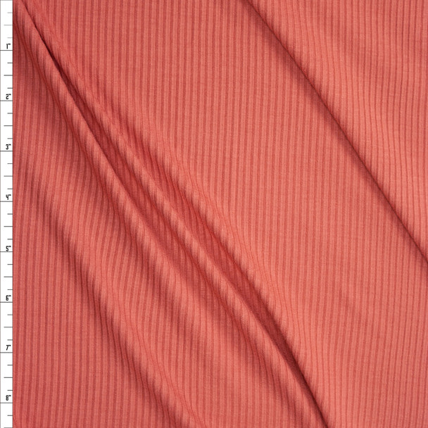 Antique Peach Cotton/Modal Stretch Lightweight Rib Knit Fabric By The Yard