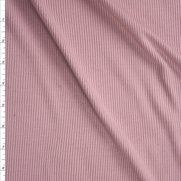 Dusty Blush Cotton/Modal Stretch Lightweight Rib Knit Fabric By The Yard