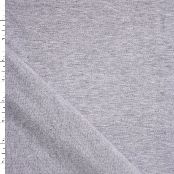 Light Grey Heather Lightweight Designer Sweatshirt Fleece Fabric By The Yard