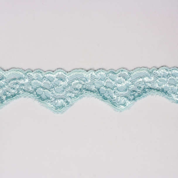 2" Baby Blue Floral Stretch Trim