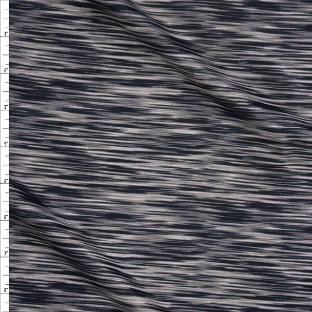 Black and Grey Space Dye Print Nylon/Spandex Fabric By The Yard