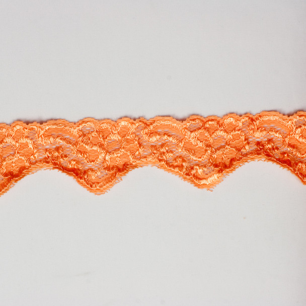 2" Orange Floral Stretch Trim