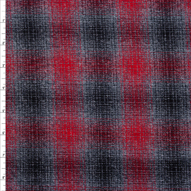 Red, Black, and Grey Plaid Mammoth Flannel from Robert Kaufman Fabric By The Yard