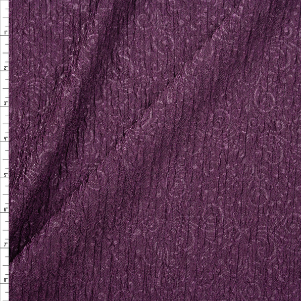 Italian Plum Paulina Embossed Knit by Mook Fabrics Fabric By The Yard
