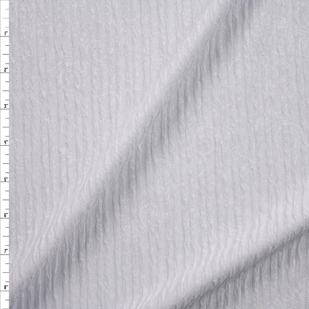 White Paulina Embossed Knit by Mook Fabrics Fabric By The Yard