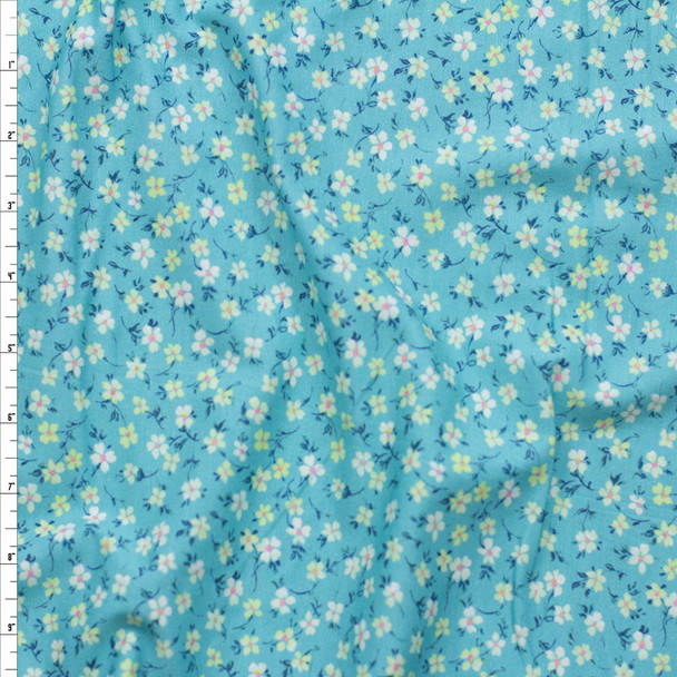 Eucalyptus Floral Cotton/Spandex Laguna Jersey Fabric By The Yard
