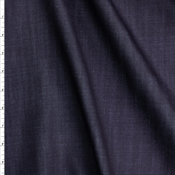 Dark Indigo Designer Stretch Denim #25989 Fabric By The Yard