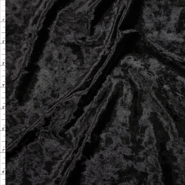 Black Crushed Stretch Velvet #26094 Fabric By The Yard