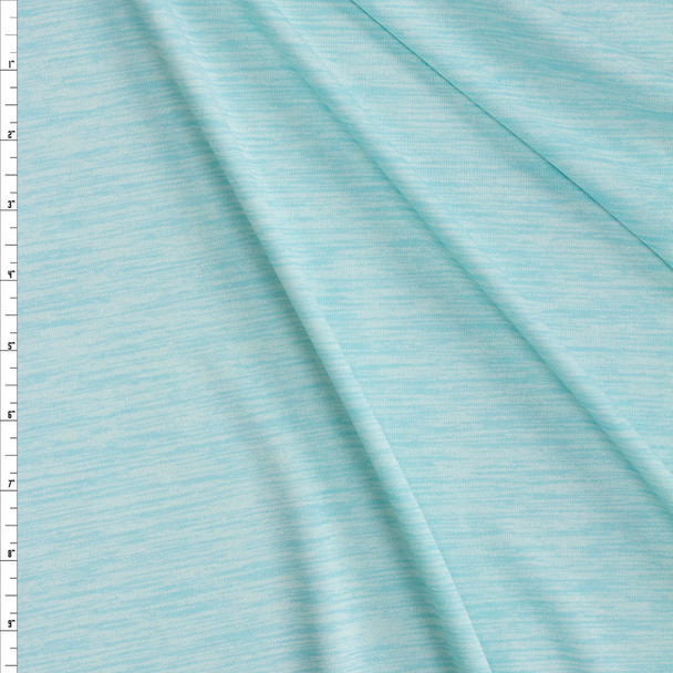Ice Aqua Space Dye Moisture Wicking Athletic Knit Fabric By The Yard