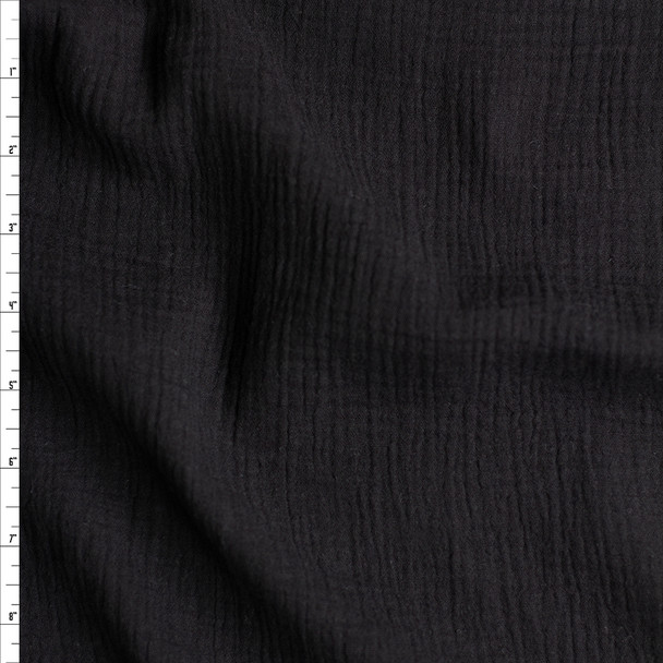 Black Cotton Double Gauze #26293 Fabric By The Yard