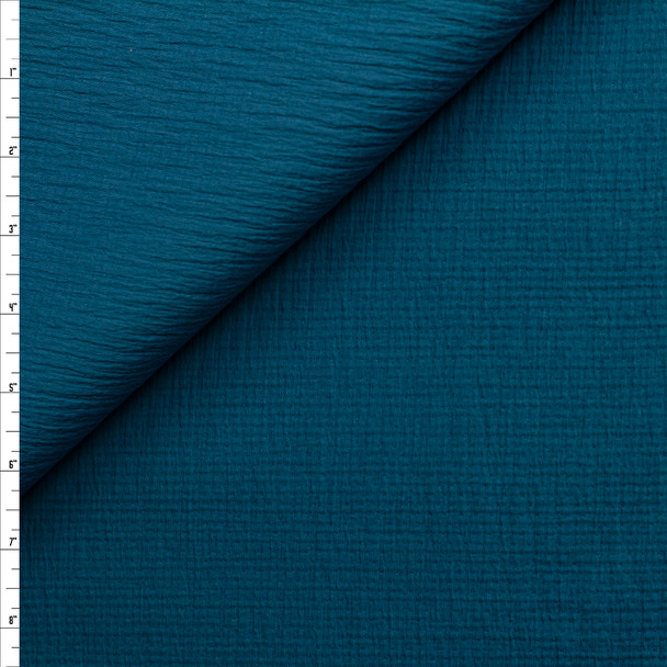 Teal Designer Seersucker #26296 Fabric By The Yard