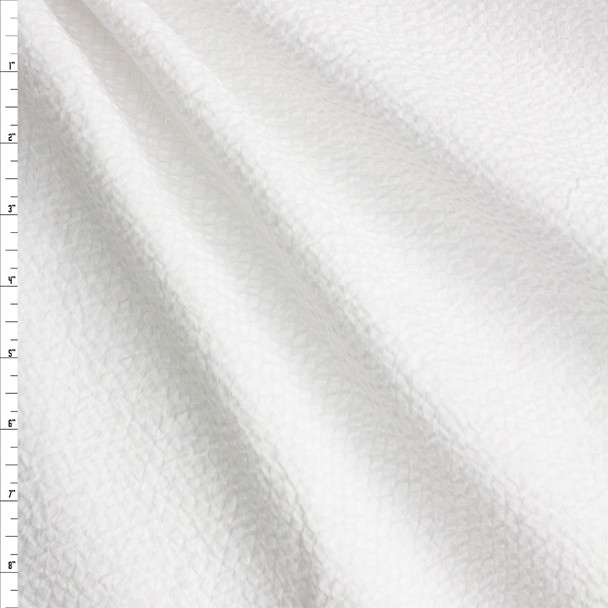 White on White Vertical Stripe Seersucker #26321 Fabric By The Yard