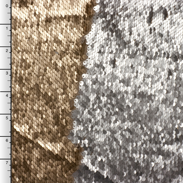 Silver and Gold Reversible Two Tone Sequin Fabric