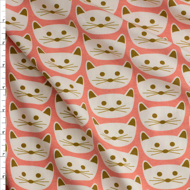 Blush Cat Nap Pink Cotton/Spandex Knit by Art Gallery Fabrics Fabric By The Yard