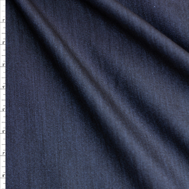 Two Tone Blue Black Stretch Denim Fabric By The Yard