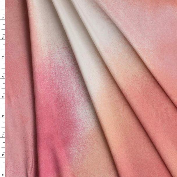 Pink, Mauve, and Peach Soft Spray Double Brushed Poly/Spandex Fabric By The Yard