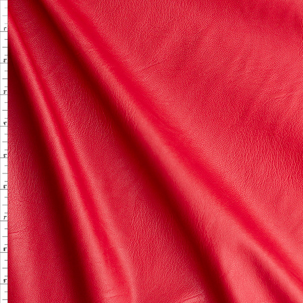 Red Designer Vegan Leather Fabric By The Yard
