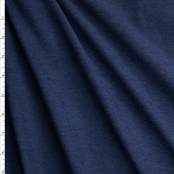 Navy Heather Double Brushed Athletic Knit #26772 Fabric By The Yard