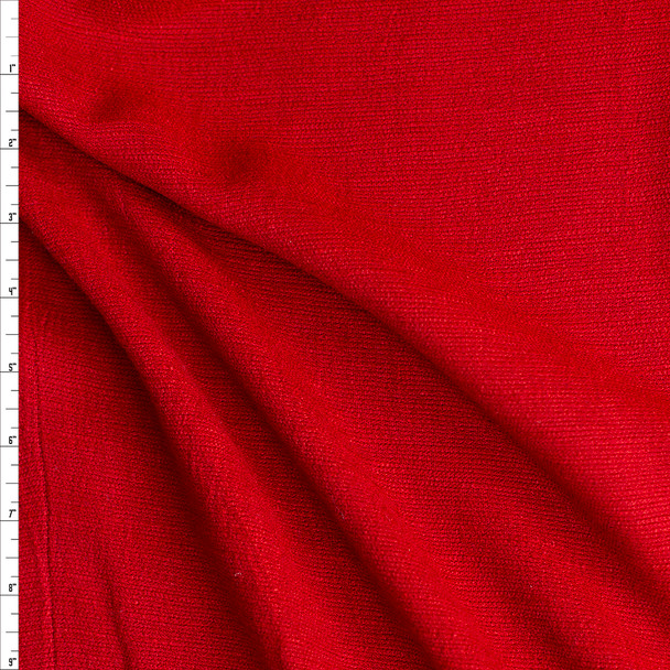 Red Brushed Slubby Rayon/Linen Fabric By The Yard