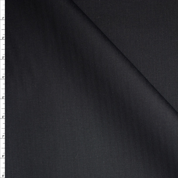 Black Herringbone Cotton Twill #26800 Fabric By The Yard