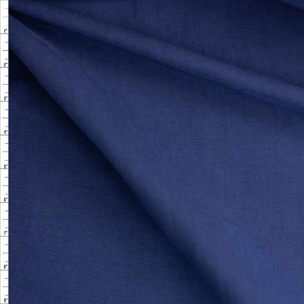 Navy Blue Brushed Rayon/Linen Twill Fabric By The Yard