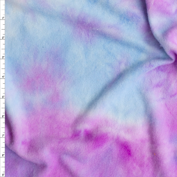 Purple and Blue Tie Dye Stretch Brushed Sweater Knit #26967 Fabric By The Yard