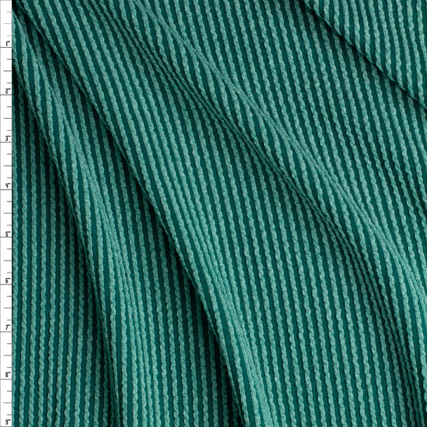 Emerald Green Stretch Wavy Rib Knit #26973 Fabric By The Yard