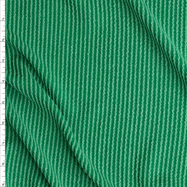 Kelly Green Stretch Wavy Rib Knit #26978 Fabric By The Yard