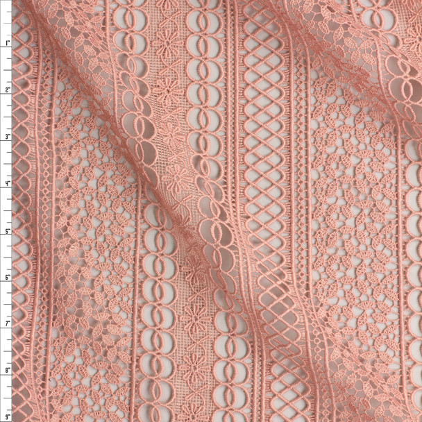 Dusty Pink Vertical Pattern Stripe Designer Lace #26983 Fabric By The Yard