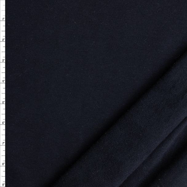 Black Stretch Cotton French Terry #27028 Fabric By The Yard
