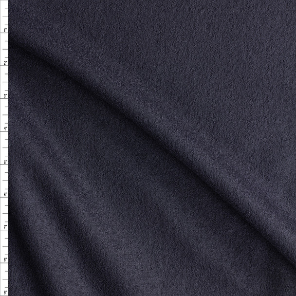 Dark Navy Monica Boiled Wool Fabric By The Yard