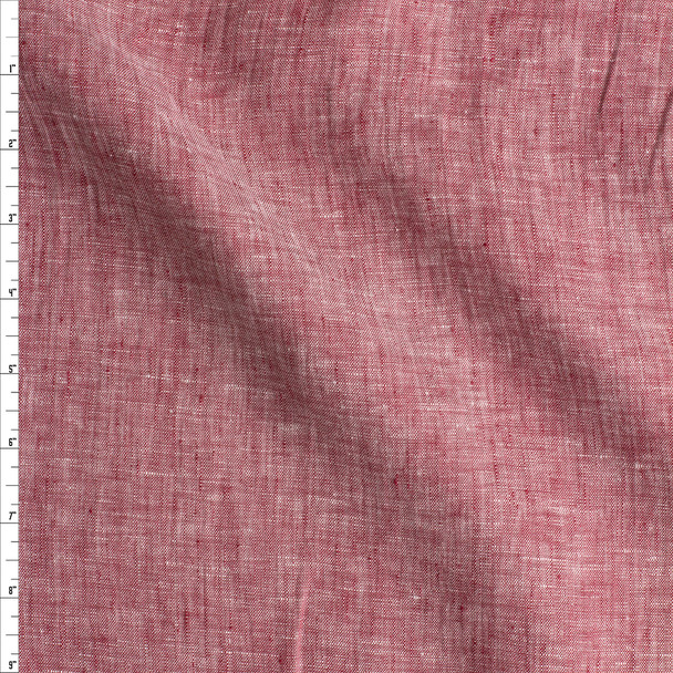 Red Chambray Irish Linen Fabric By The Yard