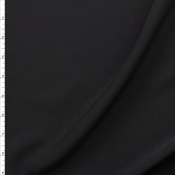 Black Midweight Stretch Poly Suiting #27117 Fabric By The Yard