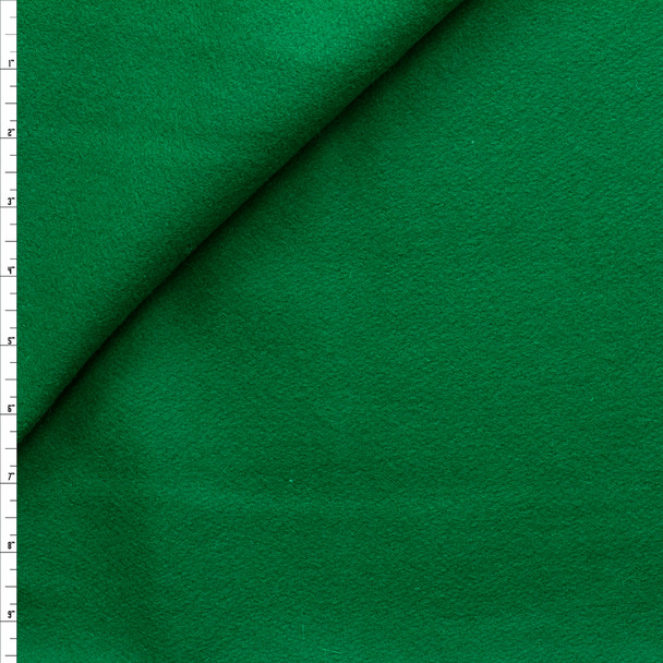 Green Heavyweight Wool Melton Fabric By The Yard