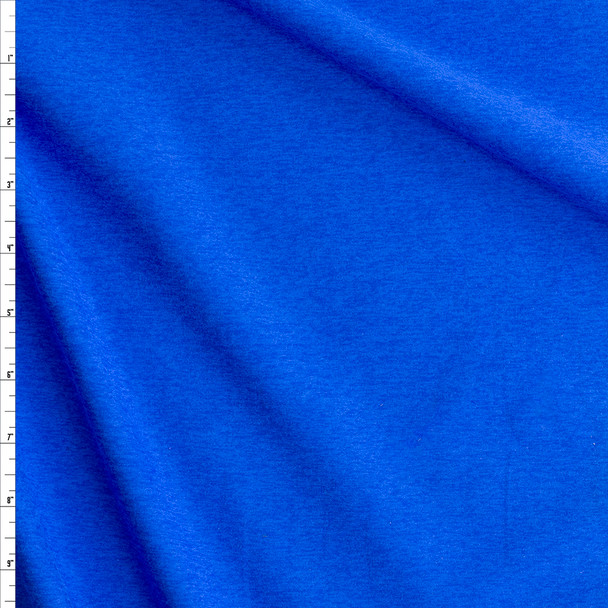 Royal Blue Heather Double Brushed Athletic Knit Fabric By The Yard