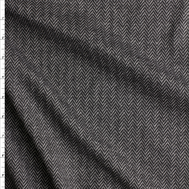 Black Herringbone Ponte De Roma From Robert Kaufman Fabric By The Yard