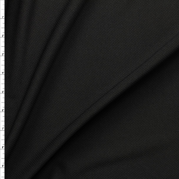 Black Pique Texture Liverpool Knit Fabric By The Yard