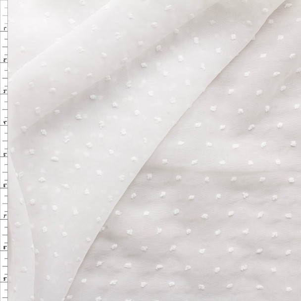 Snow White Swiss Dot Chiffon Fabric By The Yard