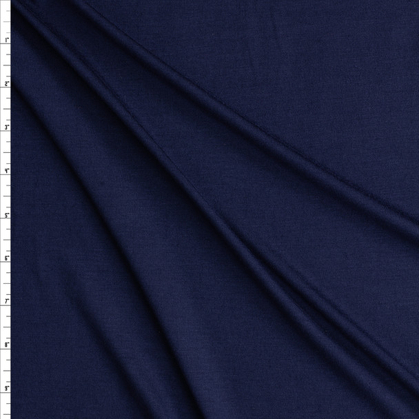 Navy Blue Marin Stretch Modal Jersey Fabric By The Yard