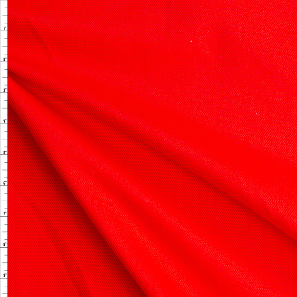 Bright Red Heavy Bull Denim #27695 Fabric By The Yard