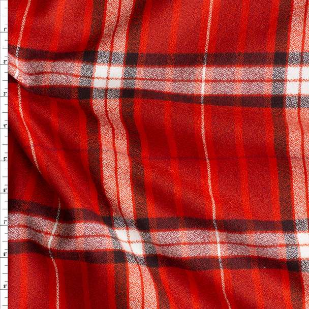 Red And Black Plaid Organic Mammoth Flannel From Robert Kaufman #27723 Fabric By The Yard