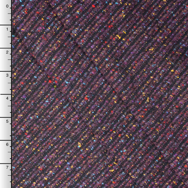 Tahari Plum Speckled Diagonal Stripe Wool Coating Fabric